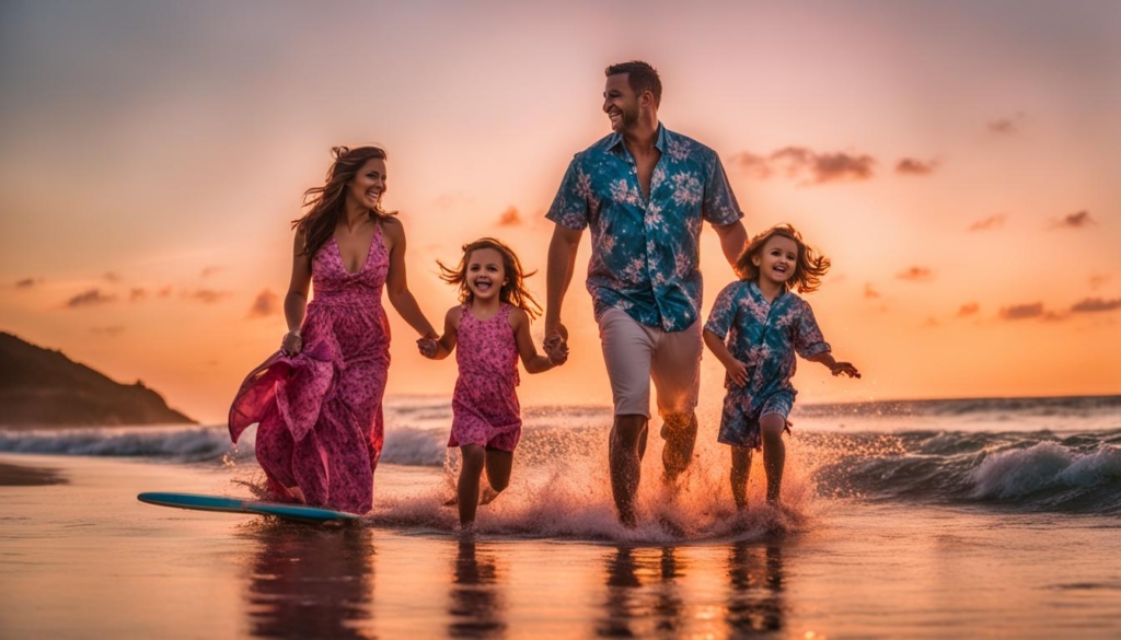 beach photoshoot poses family