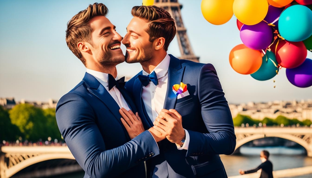 gay couple engagement photoshoot in Paris