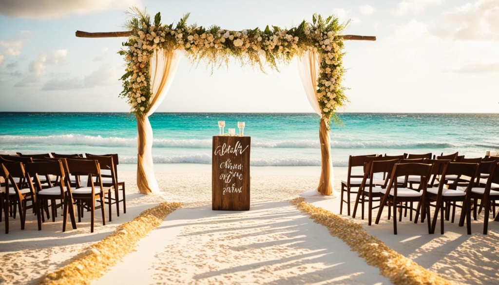 rustic beach wedding at Jellyfish Restaurant Punta Cana