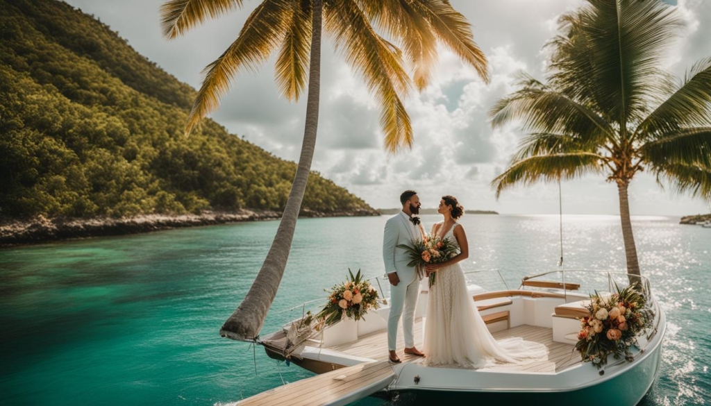 sanael caribbean boat wedding