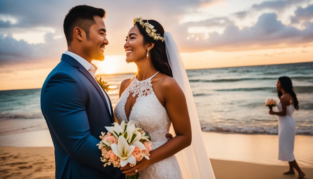 vow renewal ceremony at Macao Beach