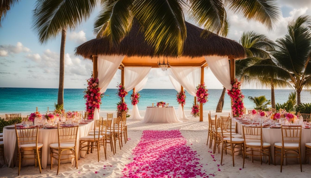 wedding reception at Kukua Beach Club